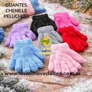 GUANTES CHENILLE PELUCHITO  niño variedad de colores - Imagen 2