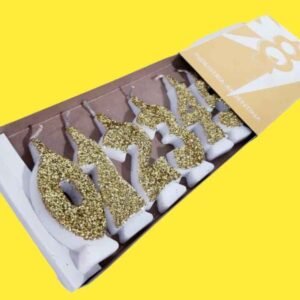 VELA NUMEROTE GRANDE "DORADO" con Glitter