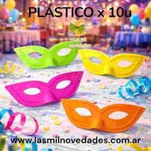 ANTIFAZ *PLASTICO* bolsita con 10 unidades variedad de colores - Imagen 2