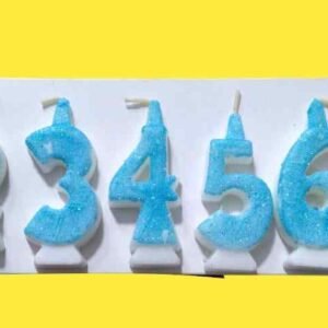 VELA NUMEROTE GRANDE "CELESTE" con Glitter