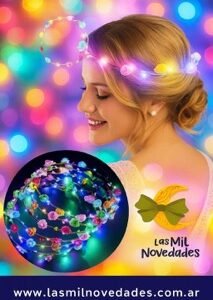 VINCHA DE ***FLORES*** FELICITAS CON LUCES LED - Imagen 1