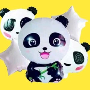 GLOBO 5 PIEZAS "PANDA" Globo principal 70 cms aprox y 4 de 45 cms aprox
