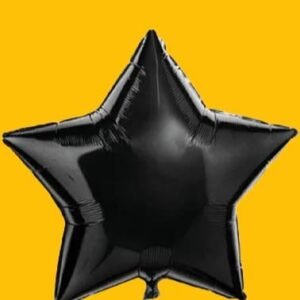 GLOBO "ESTRELLA NEGRO LISO" 10 pulgadas 20 cms aprox