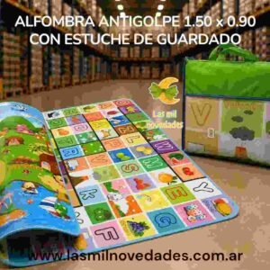 ALFOMBRA INFANTIL ANTIGOLPE 1.50 X 0.9 CON ESTUCHE DE GUARDADO - Imagen 2