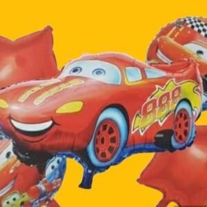GLOBO 5 PIEZAS "CARS" Globo principal 70 cms aprox y 4 de 45 cms aprox