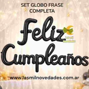 SET GLOBO "FRASE COMPLETA" FELIZ CUMPLEAÑOS variedad de colores - Imagen 4