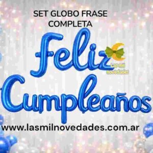 SET GLOBO "FRASE COMPLETA" FELIZ CUMPLEAÑOS variedad de colores - Imagen 3