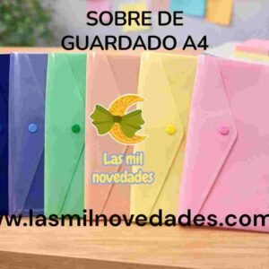 SOBRE DE GUARDADO PLAST "A4" x UNIDAD