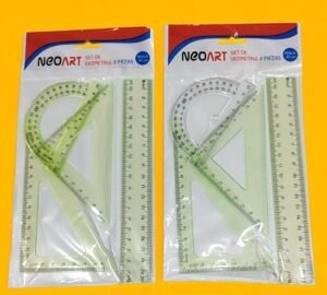SET DE GEOMETRIA *RIGIDO* TRANSPARENTE 30 CMS, 4 PIEZAS - Imagen 1