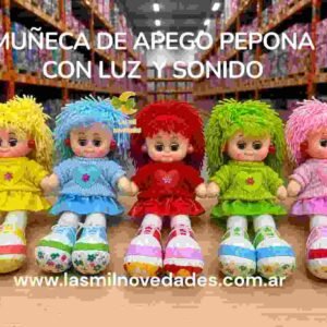 MUÑECA DE APEGO PEPONA CON LUZ Y SONIDO variedad de colores