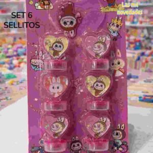 SET 6 SELLITOS STICH  LABUBU o CAPIBARA - Imagen 1
