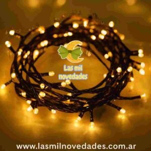 LUZ ARROZ BLANCO CALIDO 100 luces 8 funciones