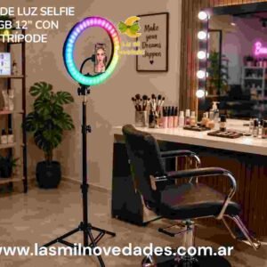 ARO DE LUZ SELFIE RGB 12" CON TRIPODE