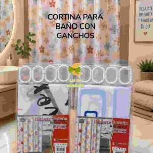 CORTINA PARA BAÑO CON GANCHOS variedad de diseños - Imagen 2