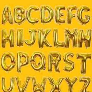 GLOBO LETRAS "A a la Z" 16 pulgadas (45 CMS aprox) DORADO O PLATEADO