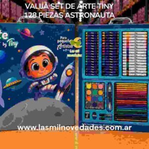 VALIJA SET DE ARTE TINY 128 PIEZAS *ASTRONAUTA*