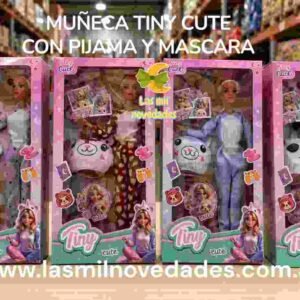 MUÑECA TINY CUTE CON PIJAMA Y MASCARA - Imagen 2