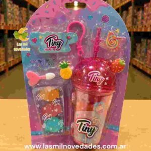 SET DE MAQUILLAJE TINY VASITO LLAVERO