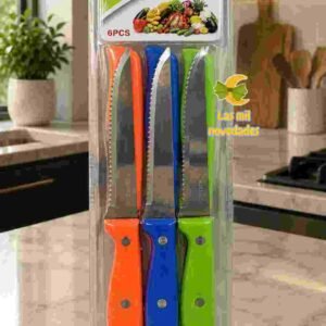 SET CUCHILLO DE COLORES CON 6 UNIDADES