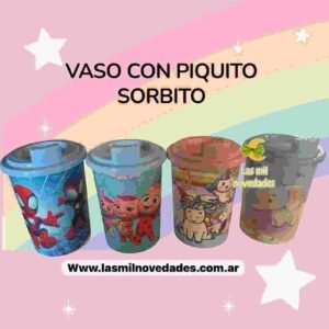 VASO CON PIQUITO SORBITO variedad de diseños