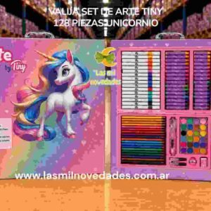 VALIJA SET DE ARTE TINY 128 PIEZAS *UNICORNIO*