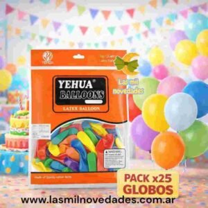 GLOBO LATEX  x 25 unidades **COLORES COMUNES**