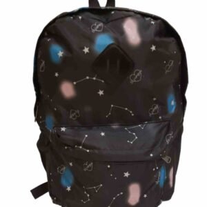 MOCHILA ESTAMPA UNIVERSO 18" BS8872 Variedad de colores, ROSA, CELESTE O NEGRO