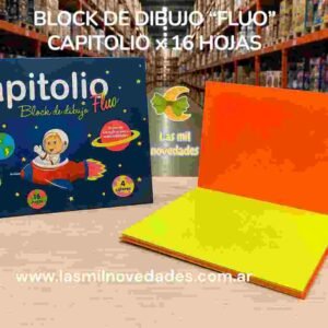 BLOCK DE DIBUJO "FLUOR" TIPO NENE CAPITOLIO x 16 hojas