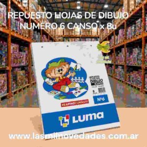 REPUESTO HOJAS DE DIBUJO NUM 6 CANSO x 8 unidades