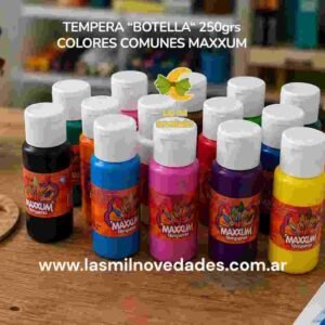 TEMPERA ¨BOTELLA¨ 250 grs *colores comunes* MAXXUM