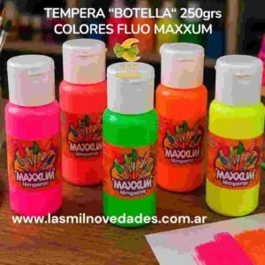 TEMPERA ¨BOTELLA¨ 250 grs *colores Fluo* MAXXUM