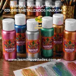 TEMPERA ¨BOTELLA¨ 190 grs *colores Metalizados* MAXXUM