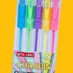 LAPICERA x 5 "PASTEL" TINTA GEL "CHARDIN" UU - Imagen 1
