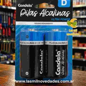 PILA CANDELA ALCALINA "D" BLISTER CON 2 UNIDADES