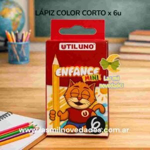 LAPIZ COLOR "CORTO" x 6 UU - Imagen 1