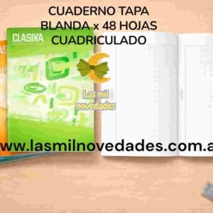 CUADERNO TAPA BLANDA FLEX x 48 hojas ***CUADRICULADO*** - Imagen 1