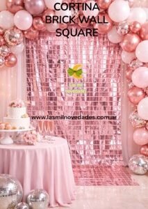 CORTINA "COTILLON" BRICK WALL SQUARE 1 x 2 mts variedad de colores SHIMMER