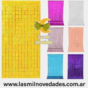 CORTINA "COTILLON" BRICK WALL SQUARE 1 x 2 mts variedad de colores SHIMMER - Imagen 2