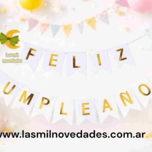 BANDERIN FELIZ CUMPLEAÑOS variedad de colores - Imagen 2
