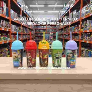 VASO CON SORBETE TIKI **TERMICO** variedad de personajes Wawi - Imagen 5