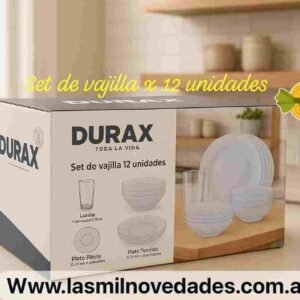 SET DE VAJILLA x 12 PIEZAS EN CAJA DURAX