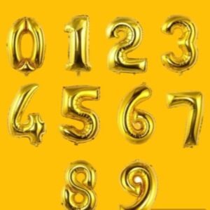 GLOBO DORADO NUMERO "0" 32 Pulgadas 85 cms aprox