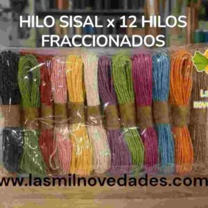 HILO SISAL paquete 12 hilos fraccionados variedad de colores.