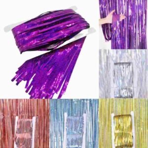 CORTINA "COTILLON" HOLOGRAMADA 1 x 2 mts variedad de colores - Imagen 2