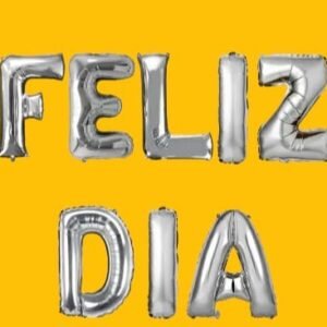 GLOBO 8 PIEZAS "FELIZ DIA" COLOR "PLATEADO" 16 Pulgadas 45 cms aprox