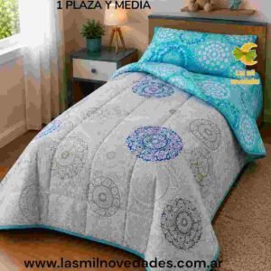 OFERTA ACOLCHADO REVERSIBLE UNA PLAZA Y MEDIA 2.30 x 1.50 mts