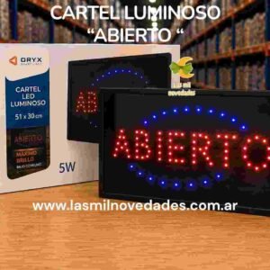 CARTEL LUMINOSO "ABIERTO" ORYX - Imagen 1
