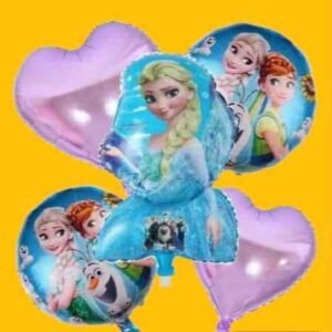 GLOBO 5 PIEZAS "FROZEN" Globo principal 70 cms aprox y 4 de 45 cms aprox