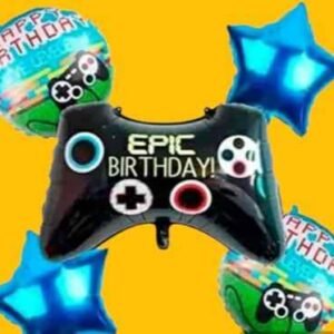 GLOBO 5 PIEZAS "GAME ON" Globo principal 70 cms aprox y 4 de 45 cms aprox - Imagen 1