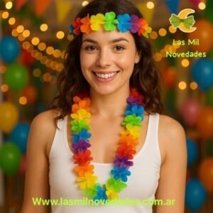 COLLAR DE FLORES HAWAIANO ***pack x 12*** CARNAVAL CARIOCA COTILLON